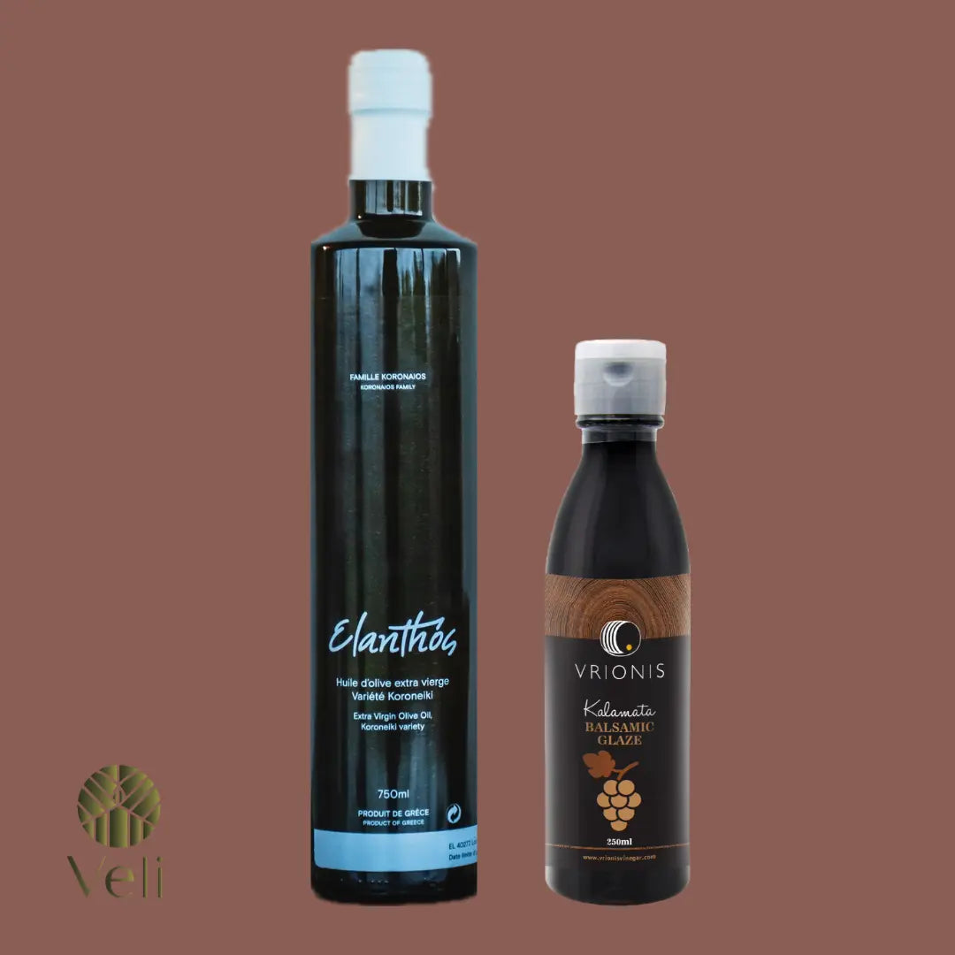 ELANTHÓS Greek Extra Virgin Olive Oil & VRIONIS Balsamic Glaze PACK